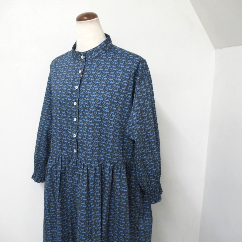 sosotto  リバティスタンドギャザーワンピース /NV65